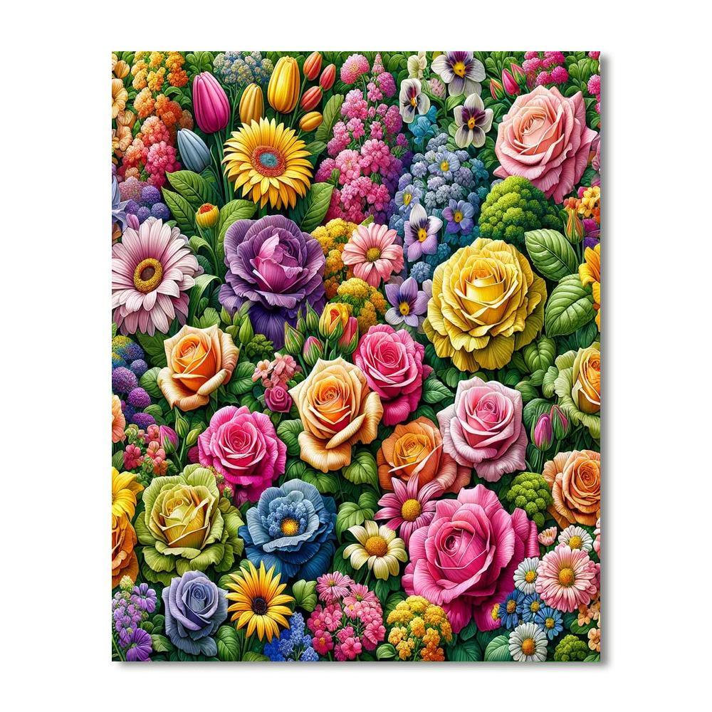 Fabulous Floral Symphony Paint By Color