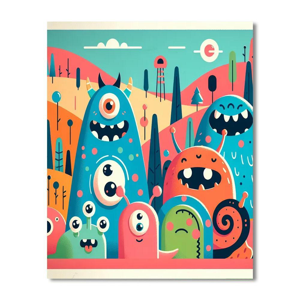 Friendly Monster Mayhem Paint By Number