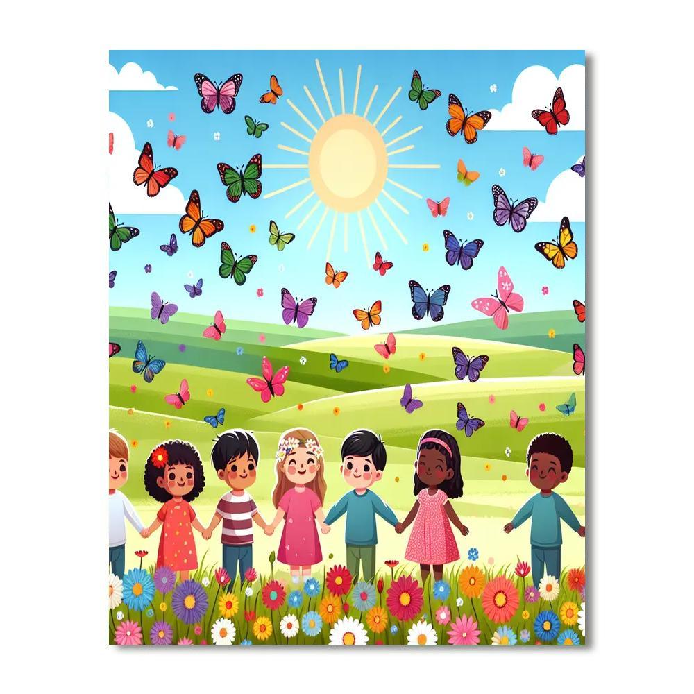 Enchanted Butterfly Fields Paint By Numbers Kits