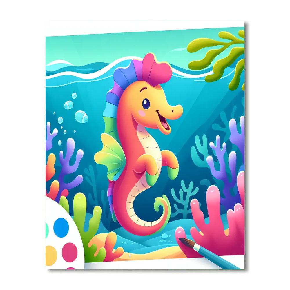 Lively Sea Horse DIY Paint By Numbers