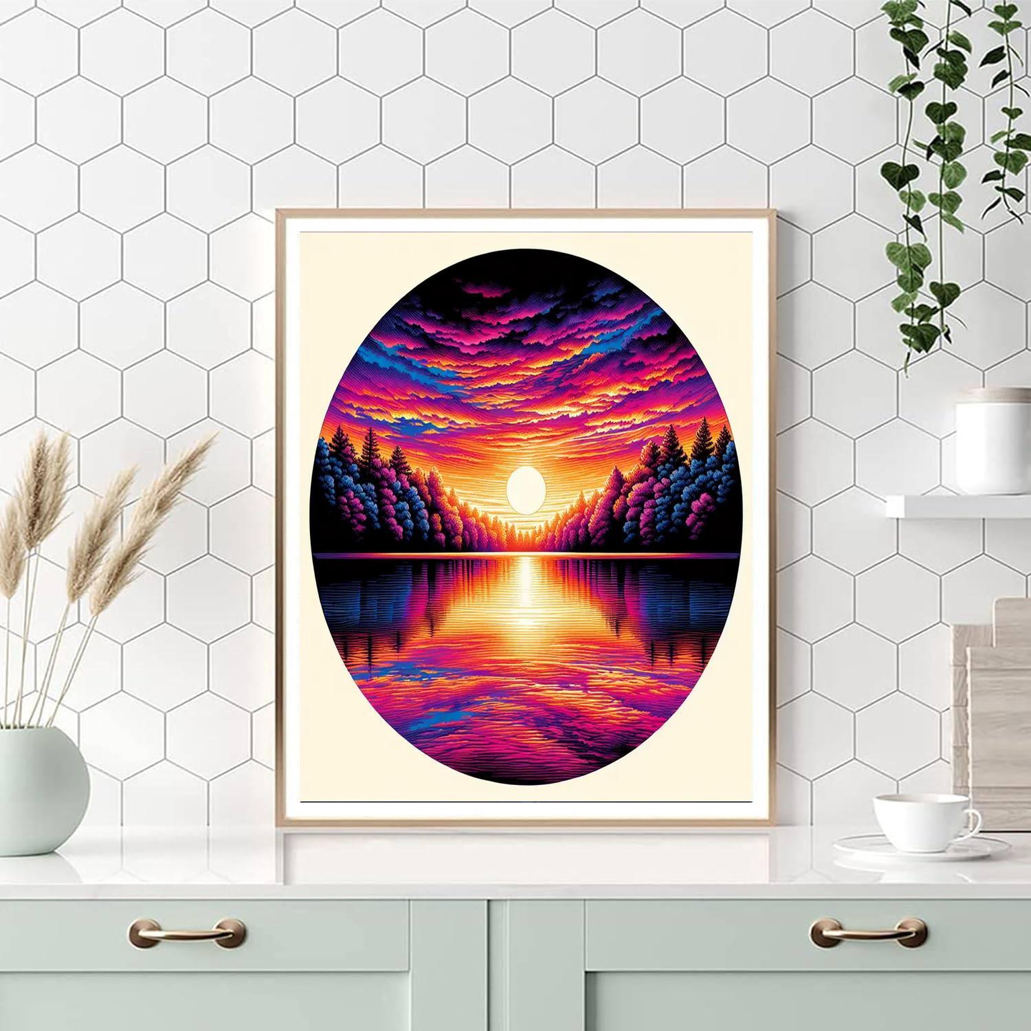 Enchanting Sunset Over Lake Paint By Number
