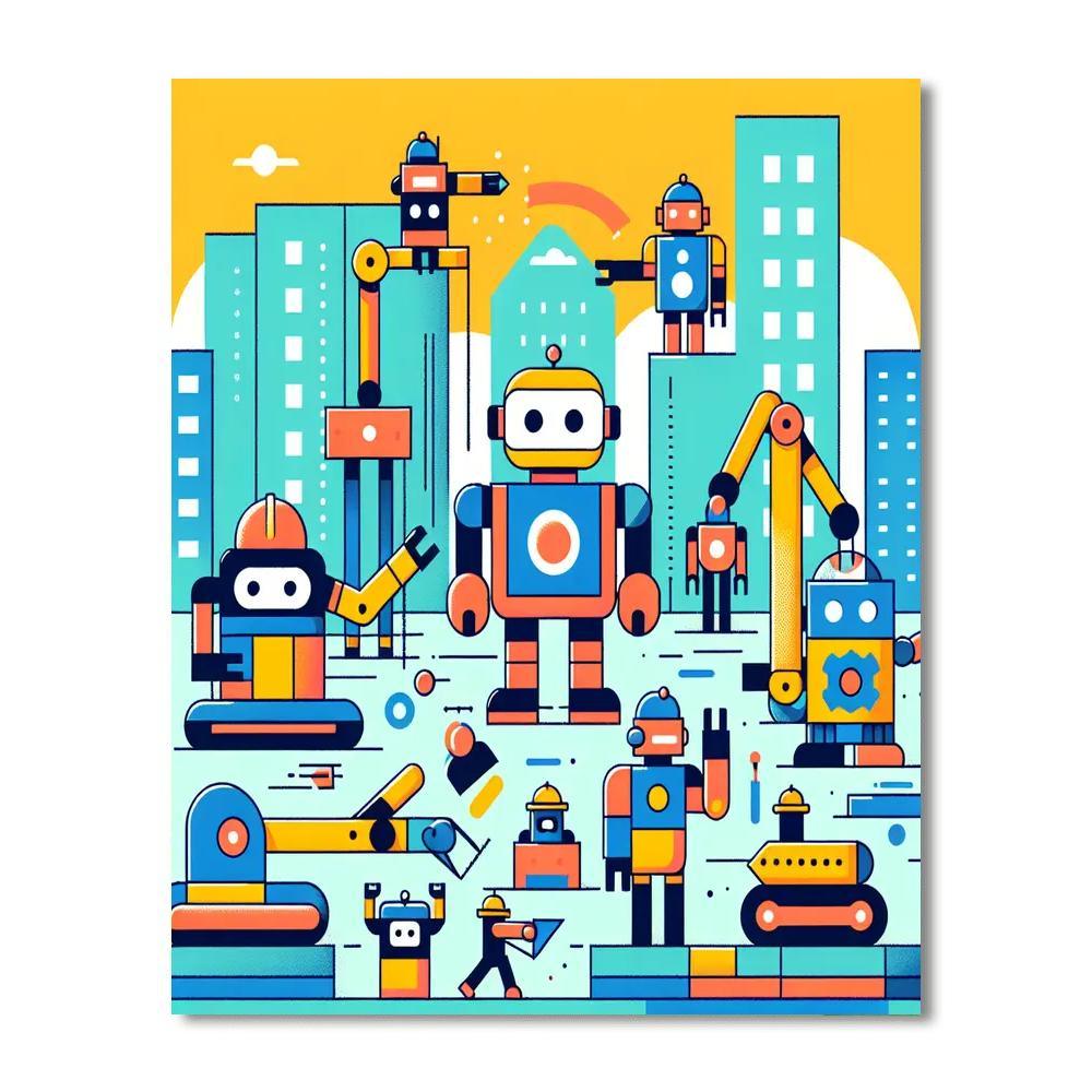 Robot Builders Of Tomorrow Paint By Numbers Kits