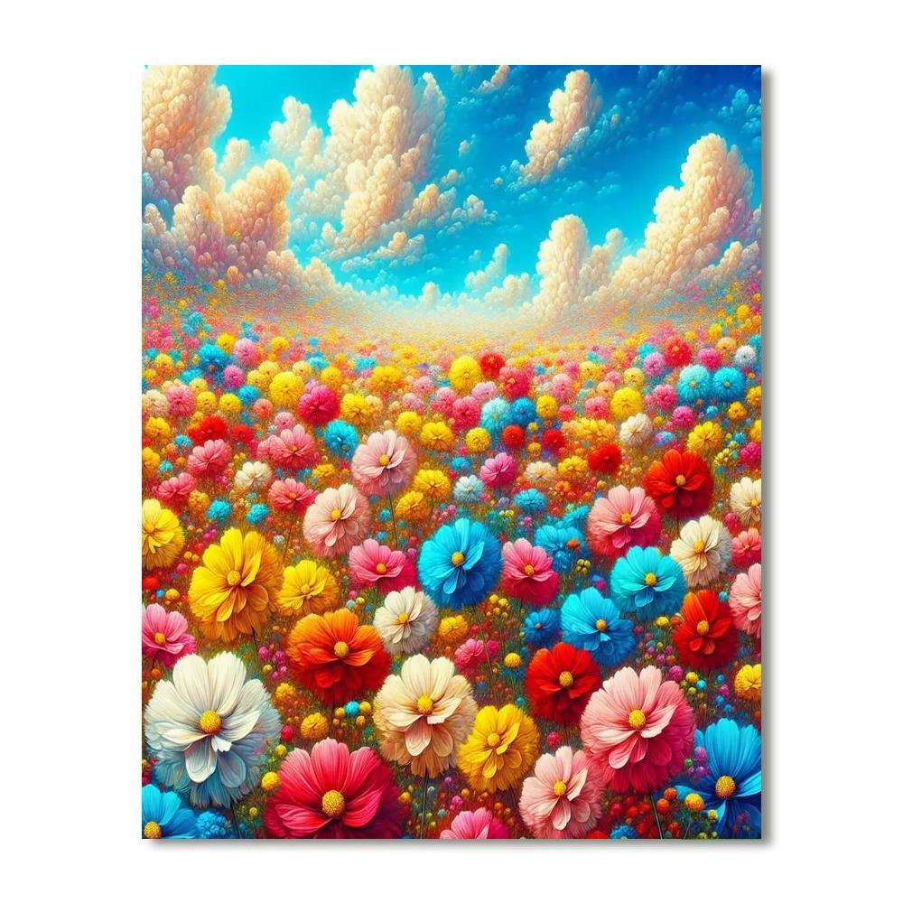Sunny Blossom Fields DIY Paint By Numbers
