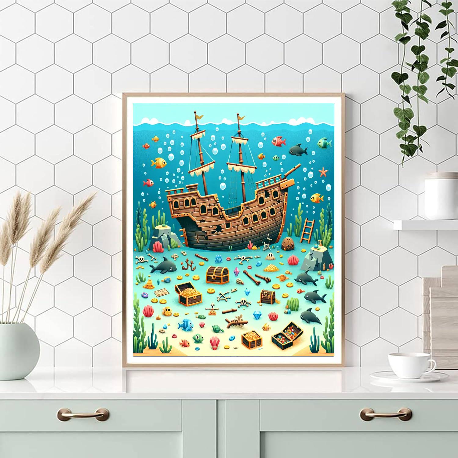 Sunken Treasure Ship Paint By Number