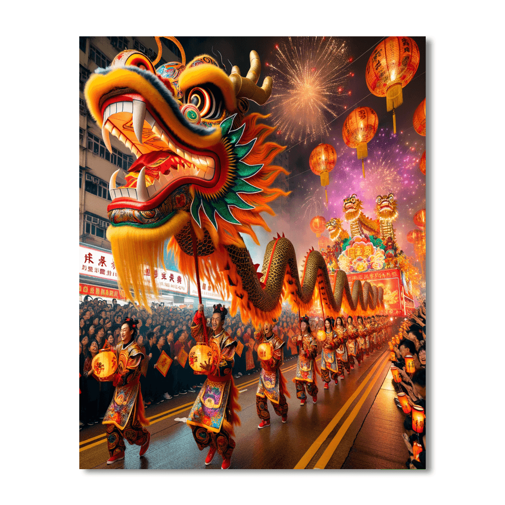 Chinese New Year Parade - Hong Kong Paint By Numbers Kits