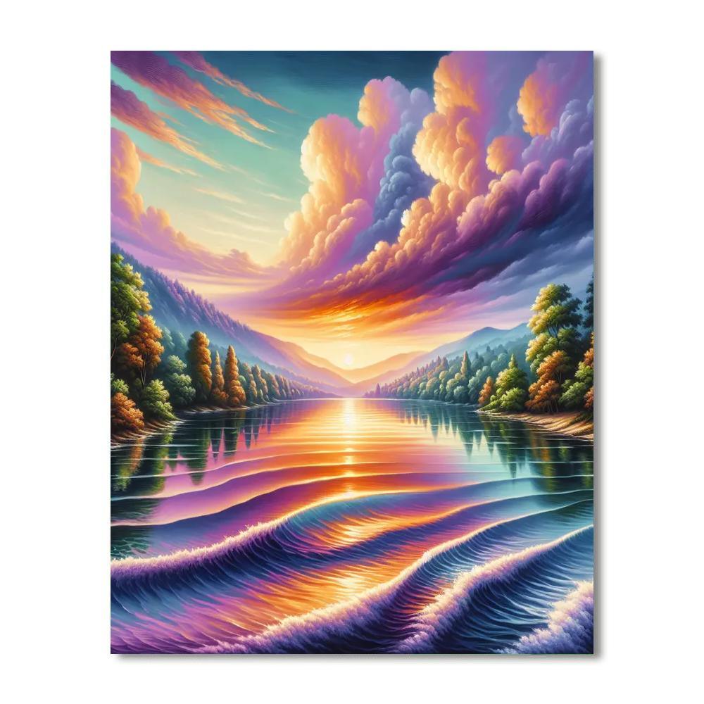Calm Evening At The Lake Numbered Painting Kits