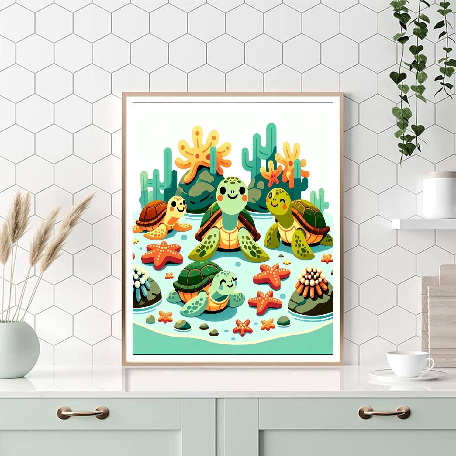 Tranquil Turtle Tidepool Numbered Painting Kits