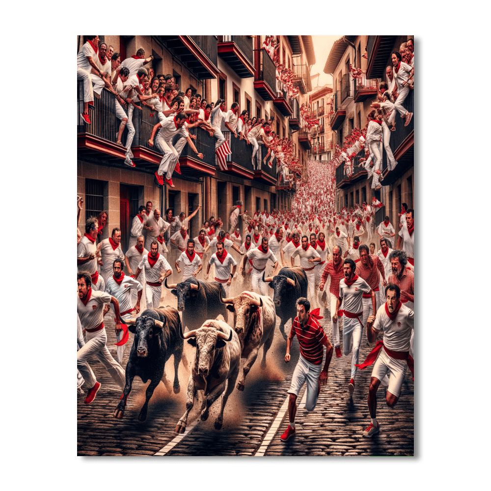 San Fermin Festival - Pamplona, Spain Numbered Painting Kits
