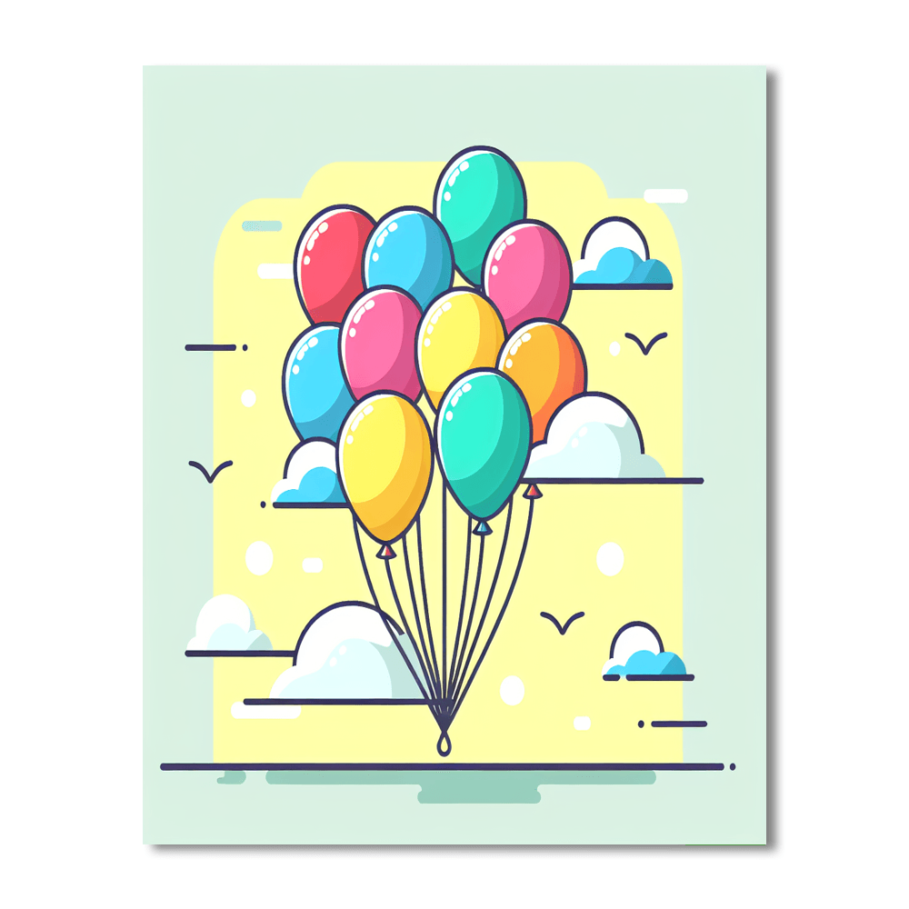 Breezy Balloons Paint By Numbers Art