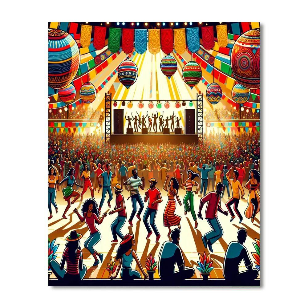 Lively Festival Of Colors Numbered Painting Kits