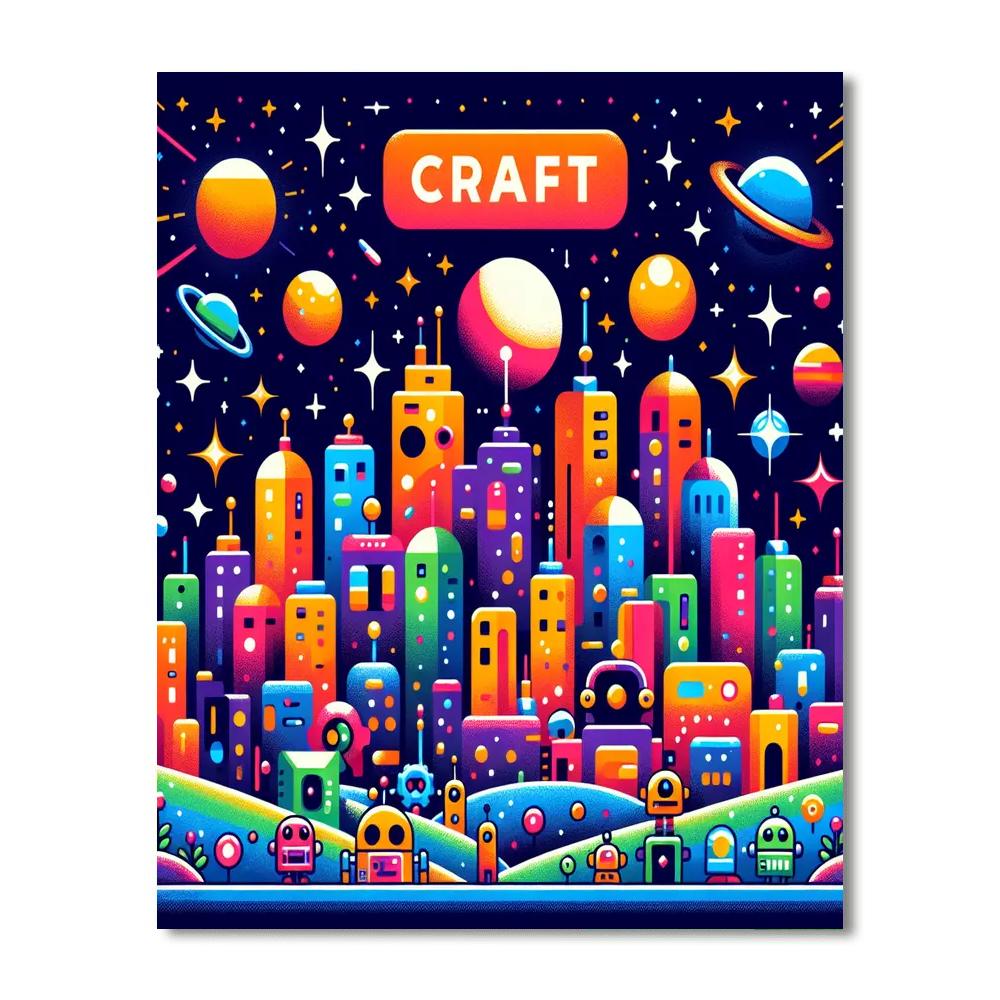 Space Colony Exploration Painting Number Kit