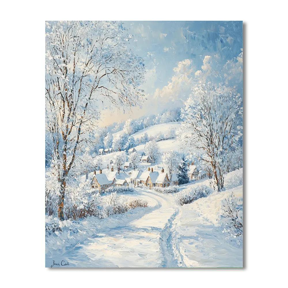 John Constable Inspired Tranquil Winter Landscape  Paint By Numbers Kits