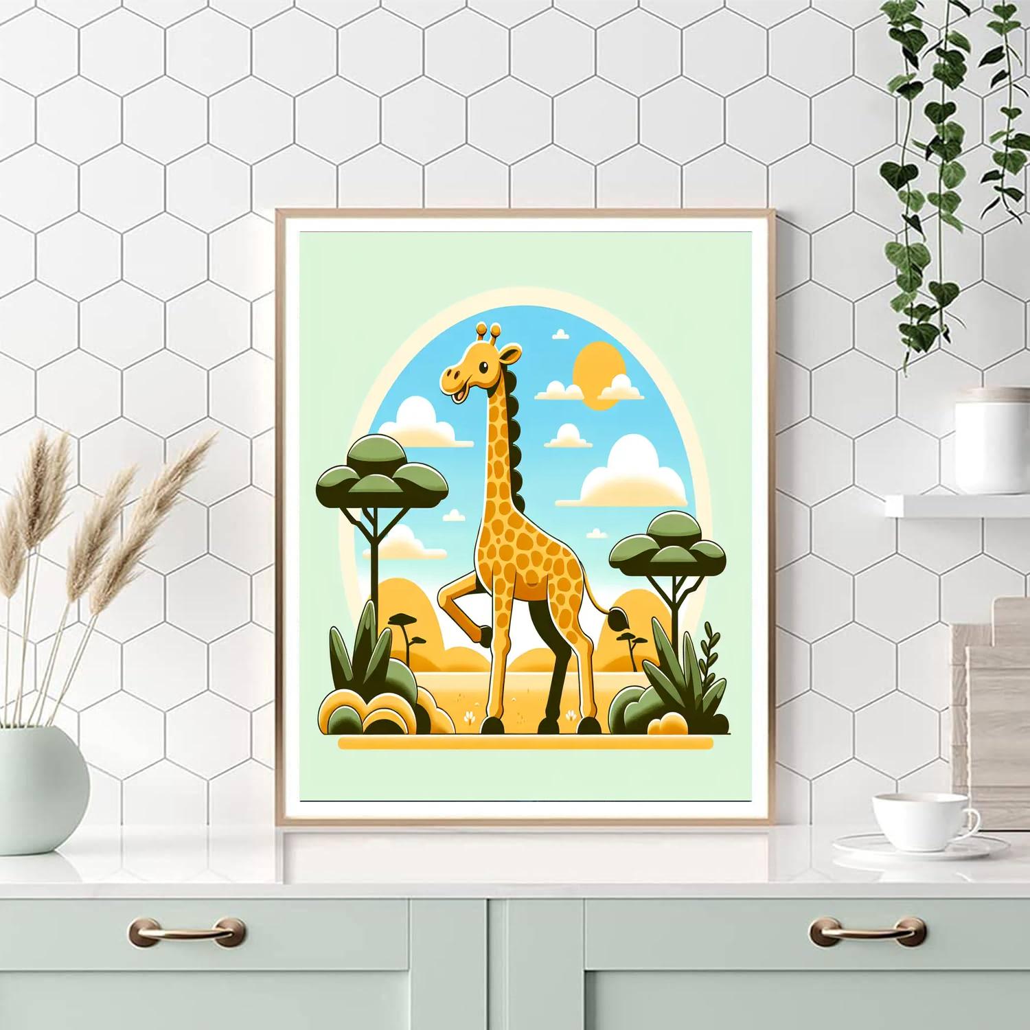 Giraffe's Sky-high Adventure Numbered Painting Kits
