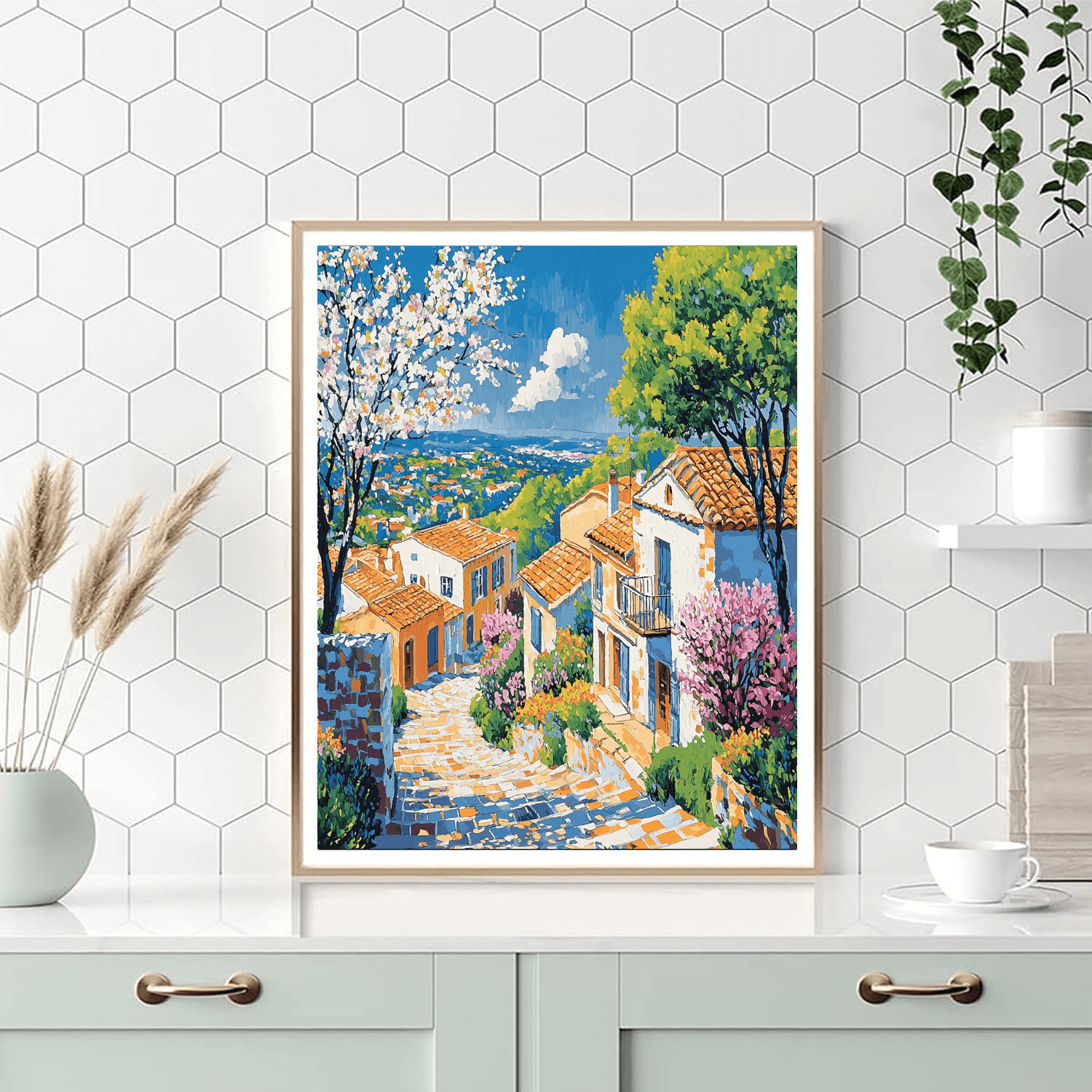 Vincent Van Gogh Inspired Charming Vintage Village  Paint By Numbers Art