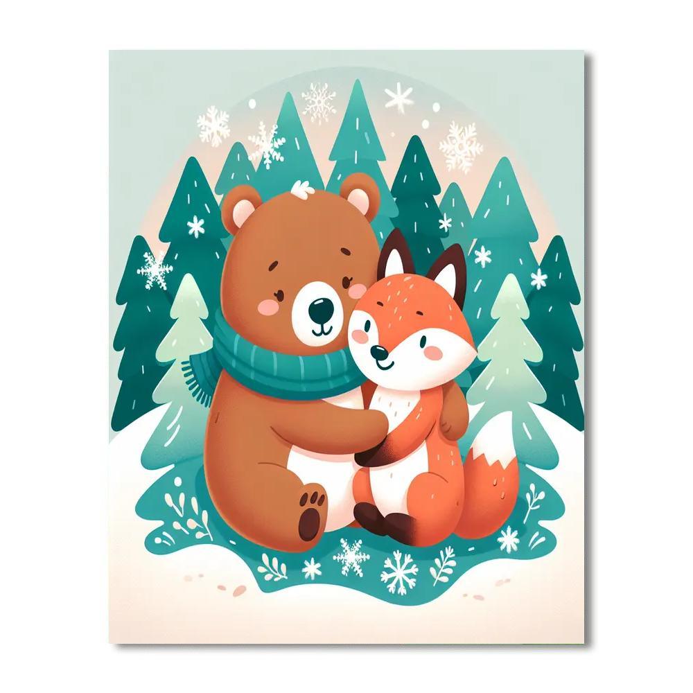 Cozy Winter Animals Paint By Numbers