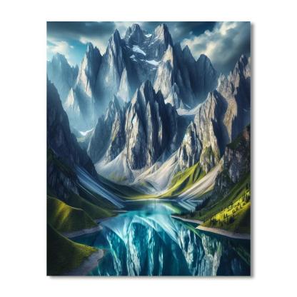Serene Mountain View Paint By Number