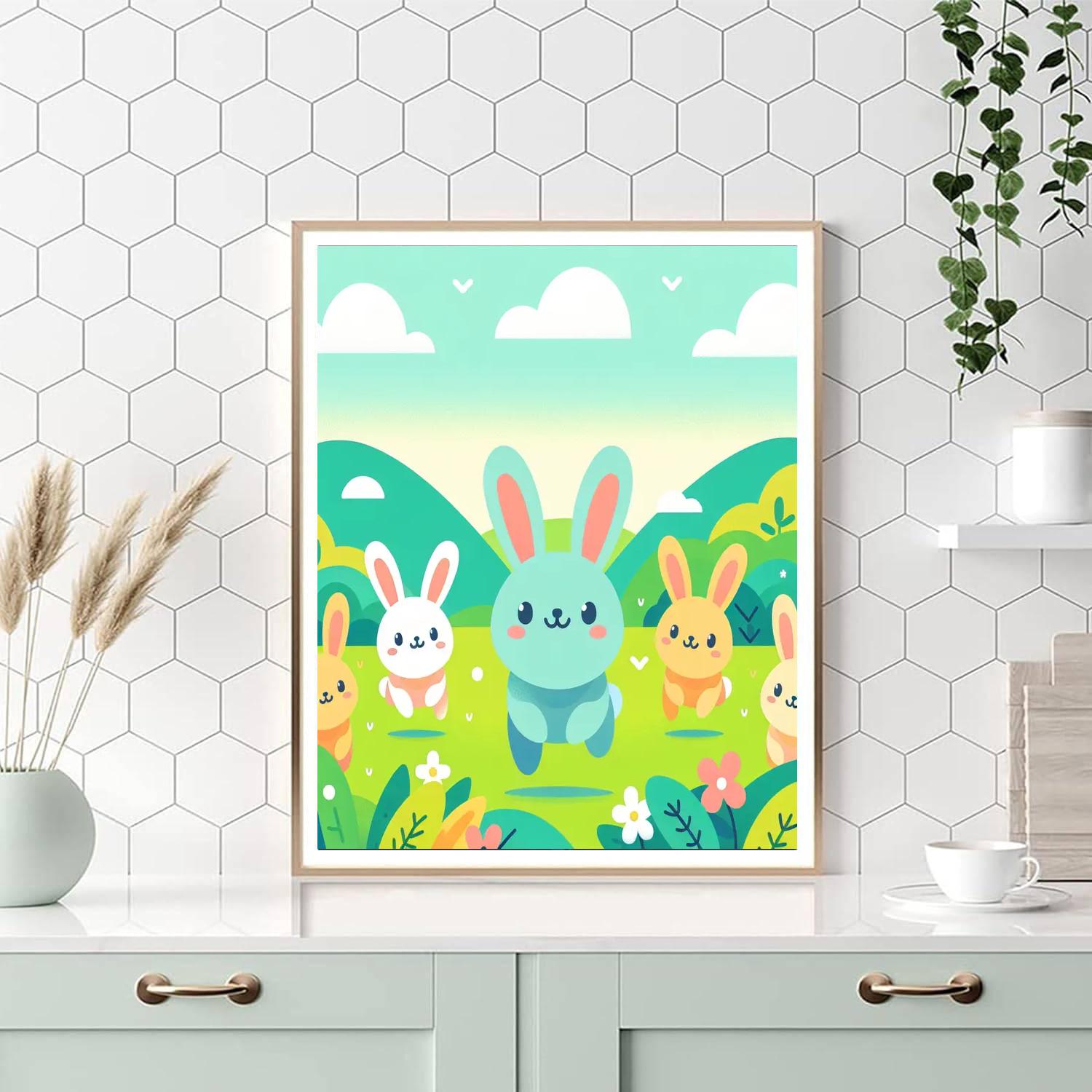 Bouncy Bunny Hopping Paint By Numbers
