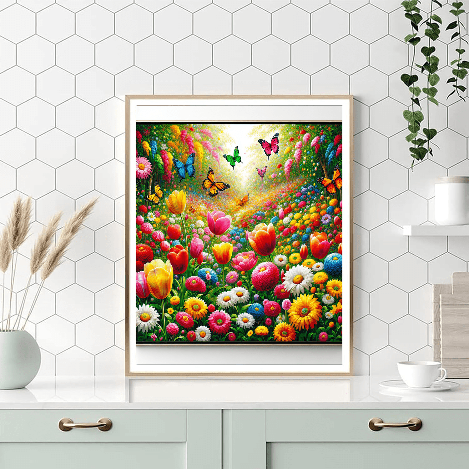 Bright Blooms And Butterflies Numbered Painting Kits