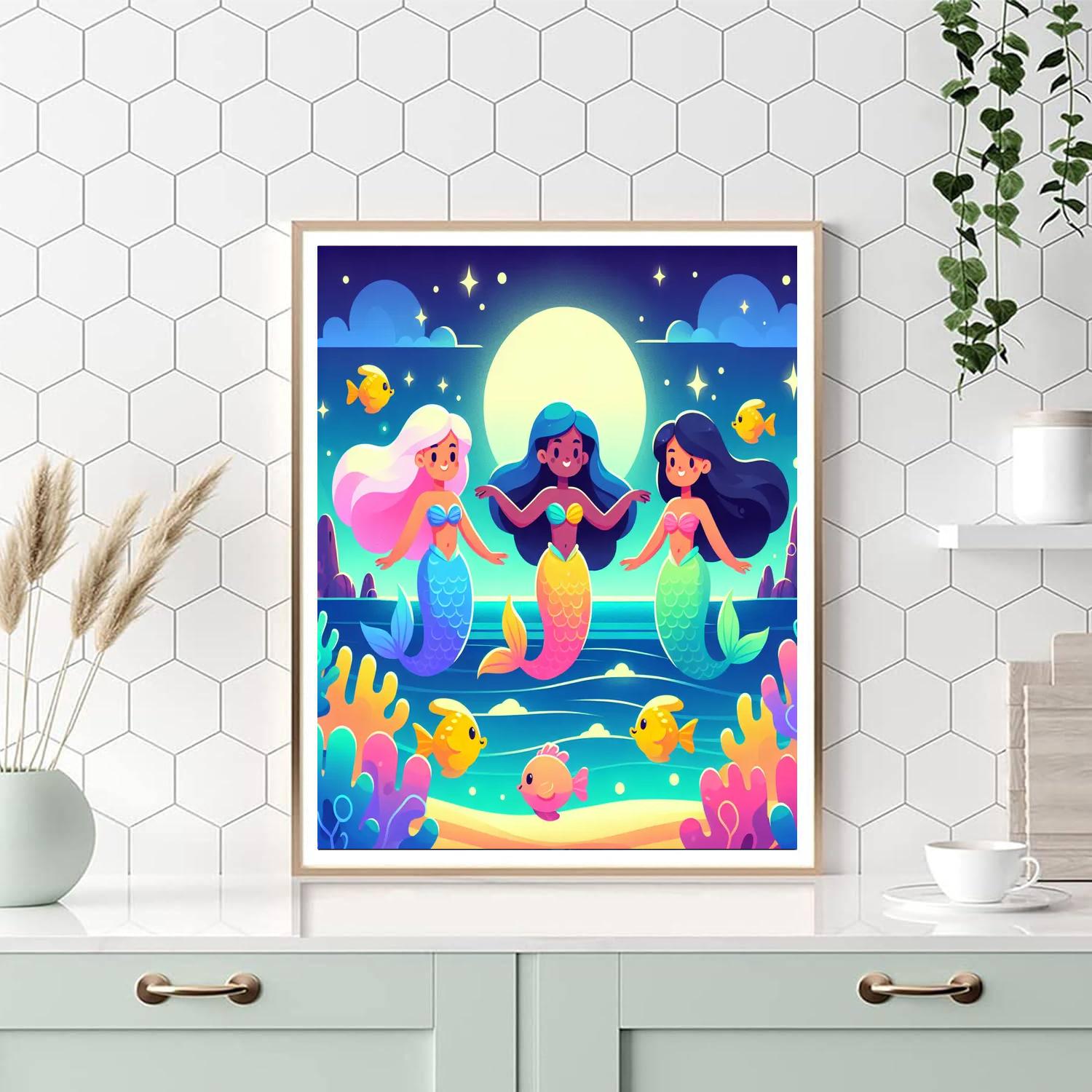 Moonlit Magical Mermaid Dance Paint By Numbers