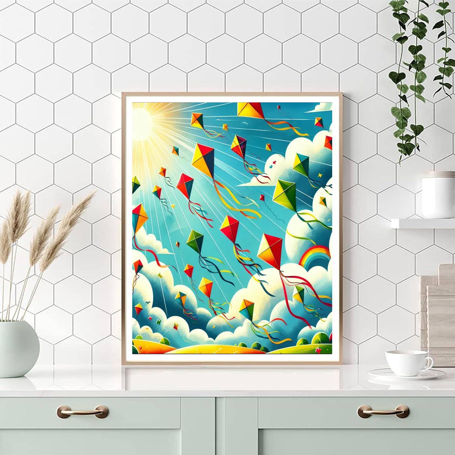 Whimsical Kite Festival DIY Paint By Numbers