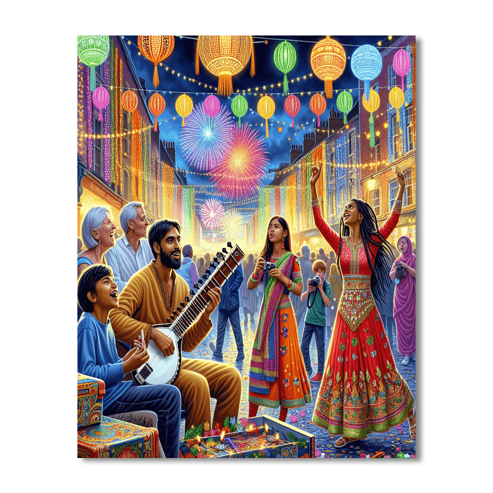 Diwali In Leicester - Leicester Numbered Painting Kits