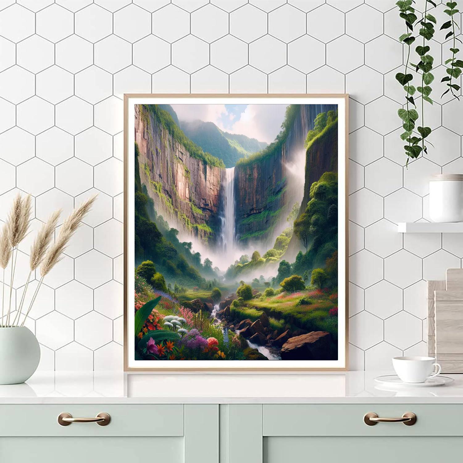 Majestic Waterfall Cascade Paint By Numbers Art