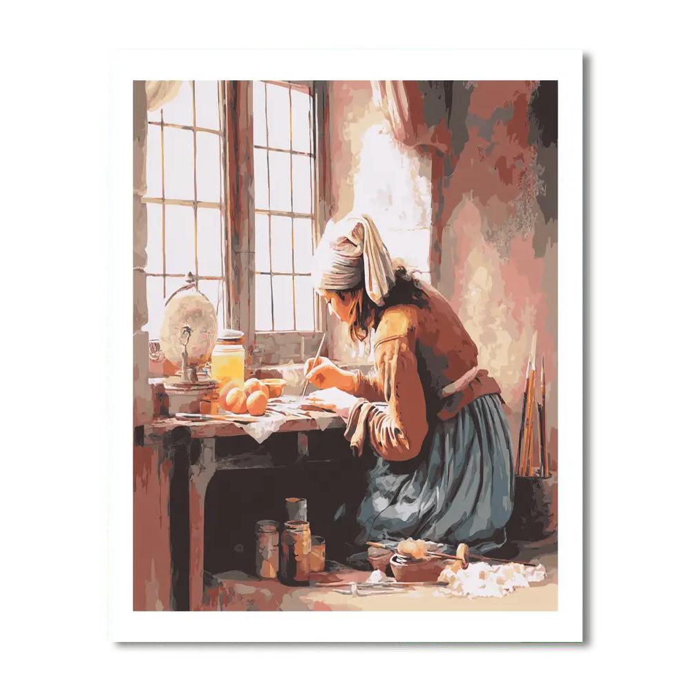 Vermeer Inspired Vermeer's Domestic Bliss  Paint By Number