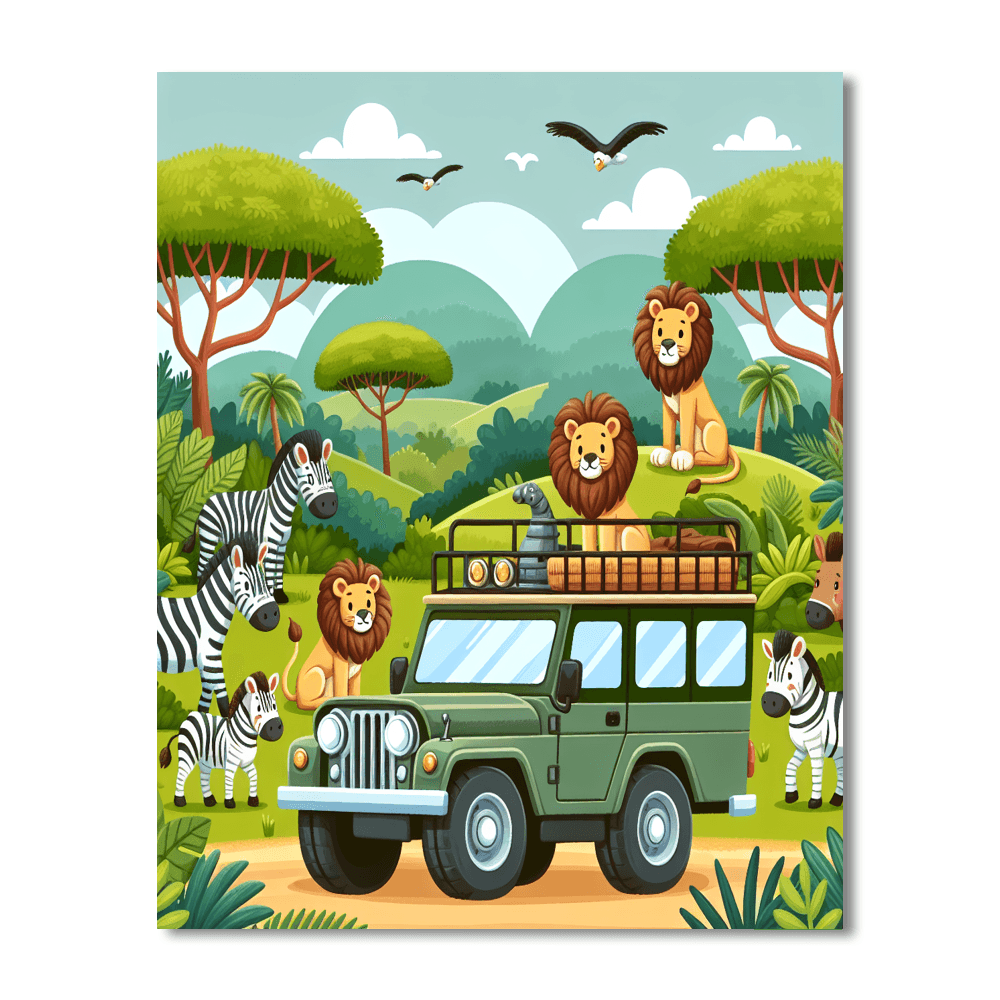 Zoo Safari: Jungle Expedition Paint By Numbers Kits