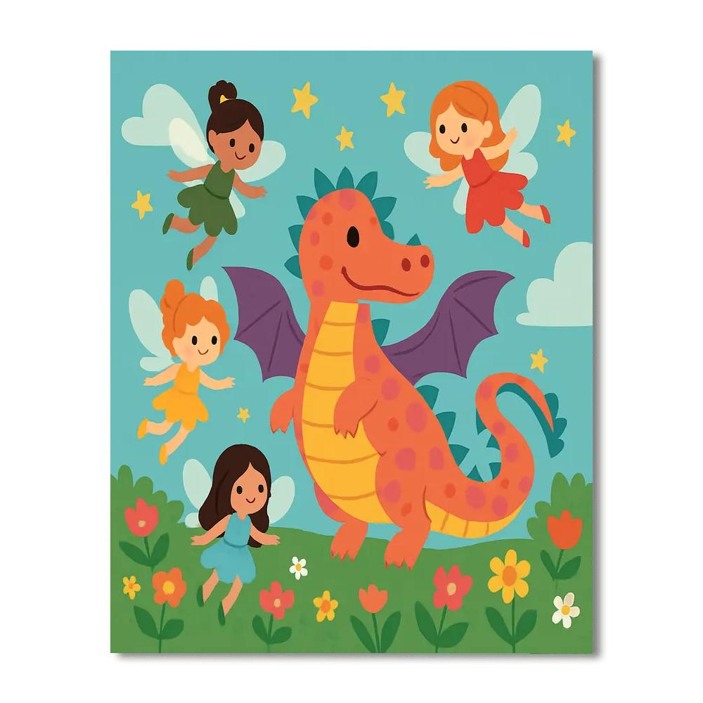 Wonderful Fairies And Dragons Paint By Number