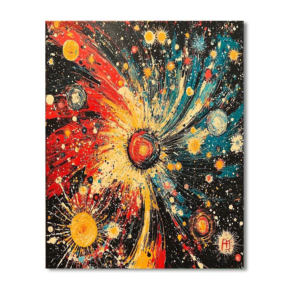 Jean-Michel Basquiat Inspired Eternal Cosmos Symphony  Number Painting