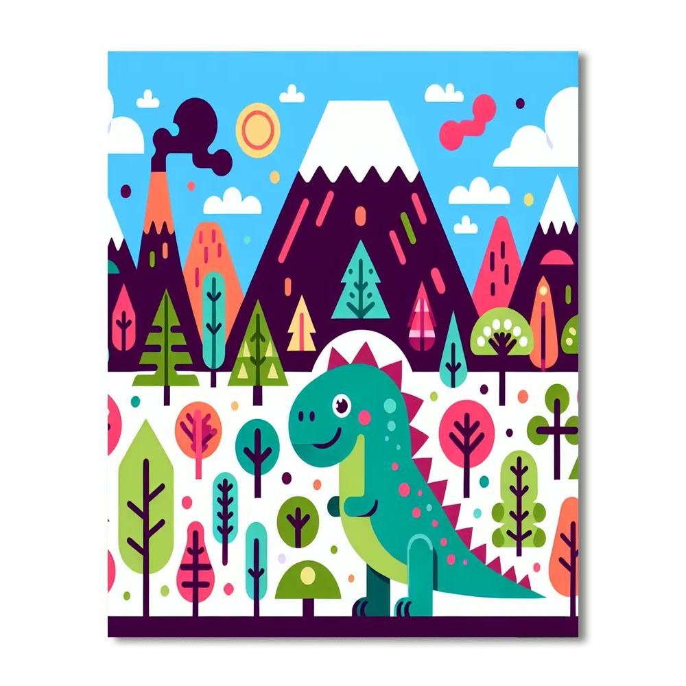 Prehistoric Party Paint By Numbers Art