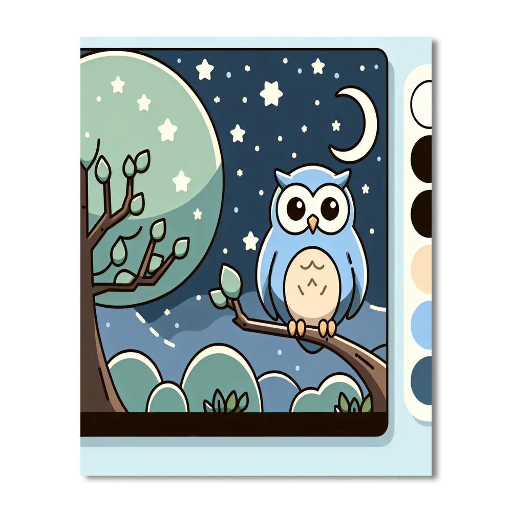 Wise Owl's Starry Study Paint By Color