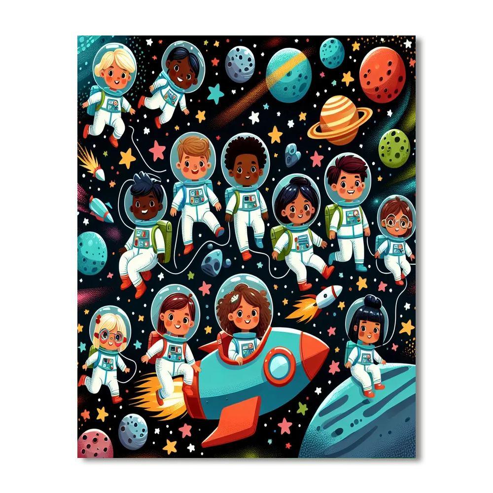Stellar Space Adventure Number Painting