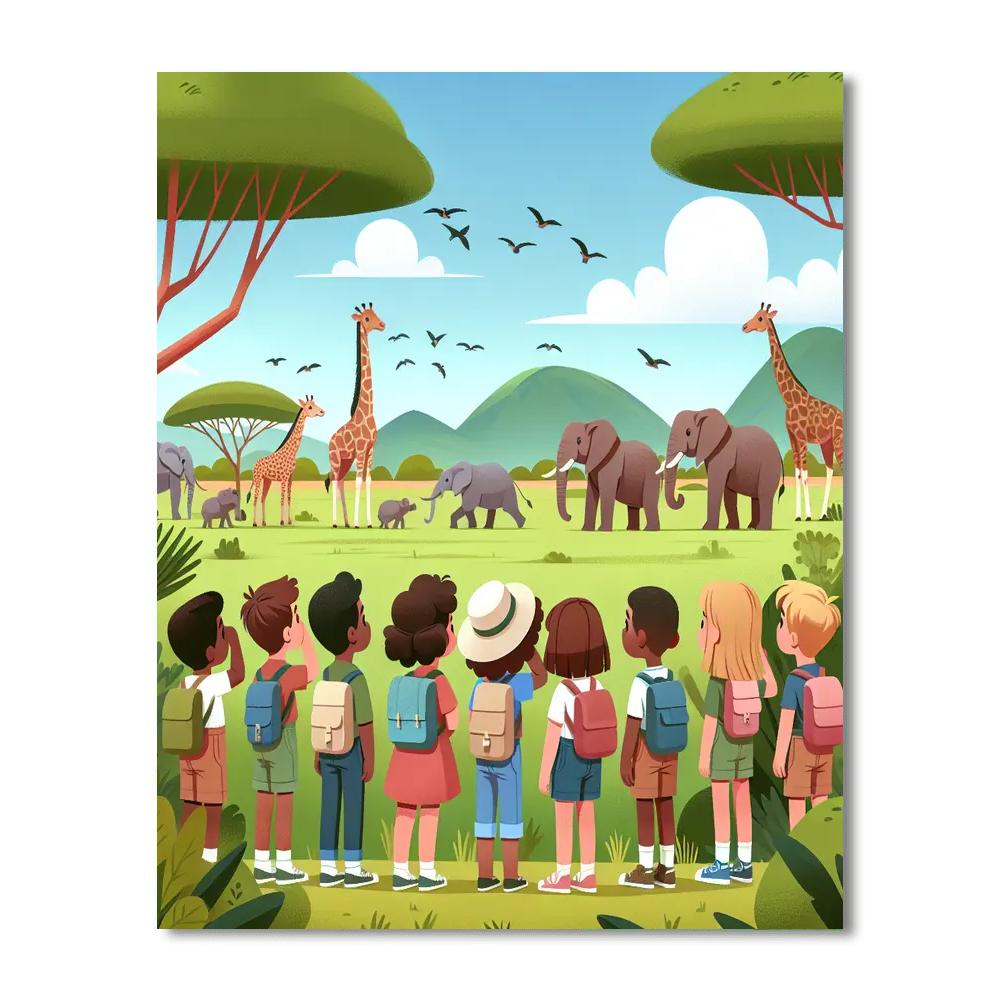 Safari Wilderness Exploration Number Painting