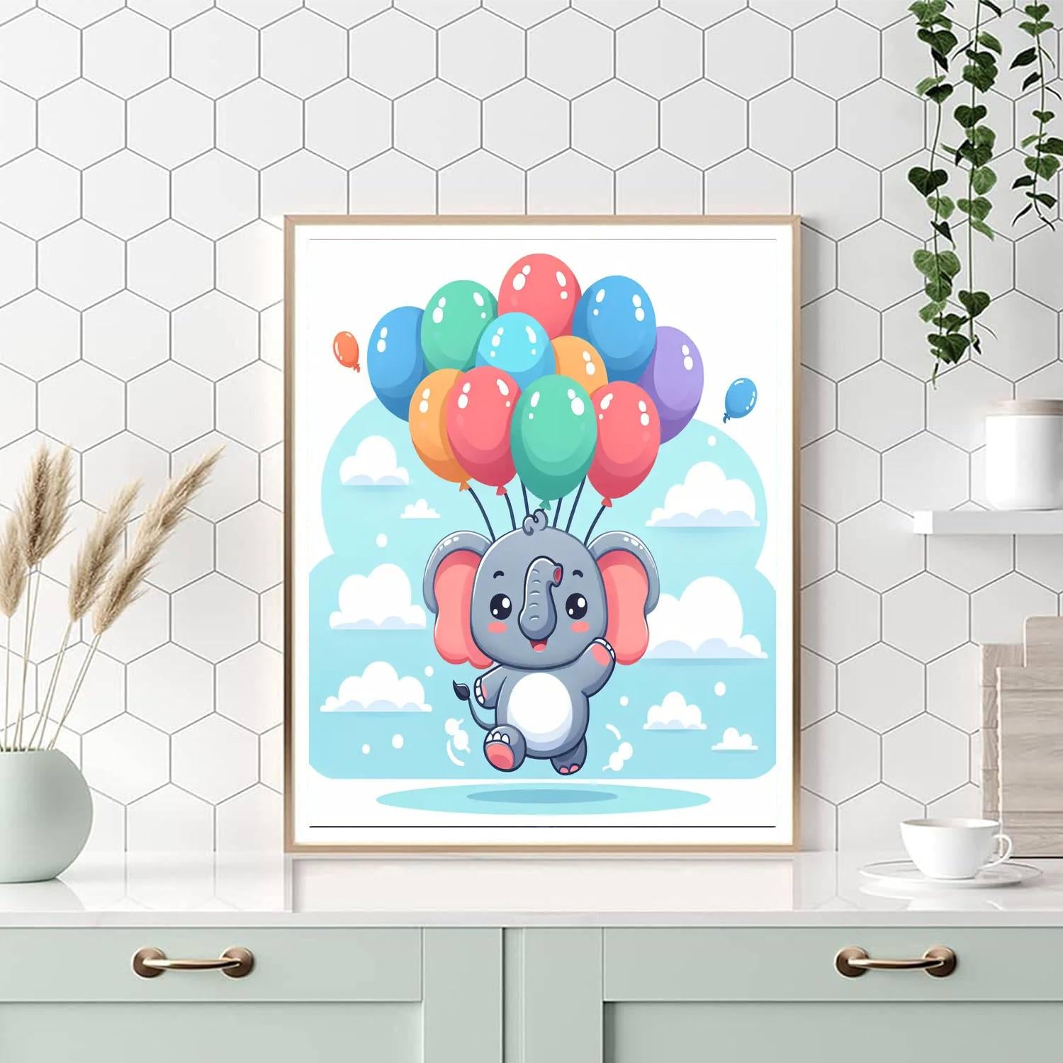 Flying Elephant Paint By Color