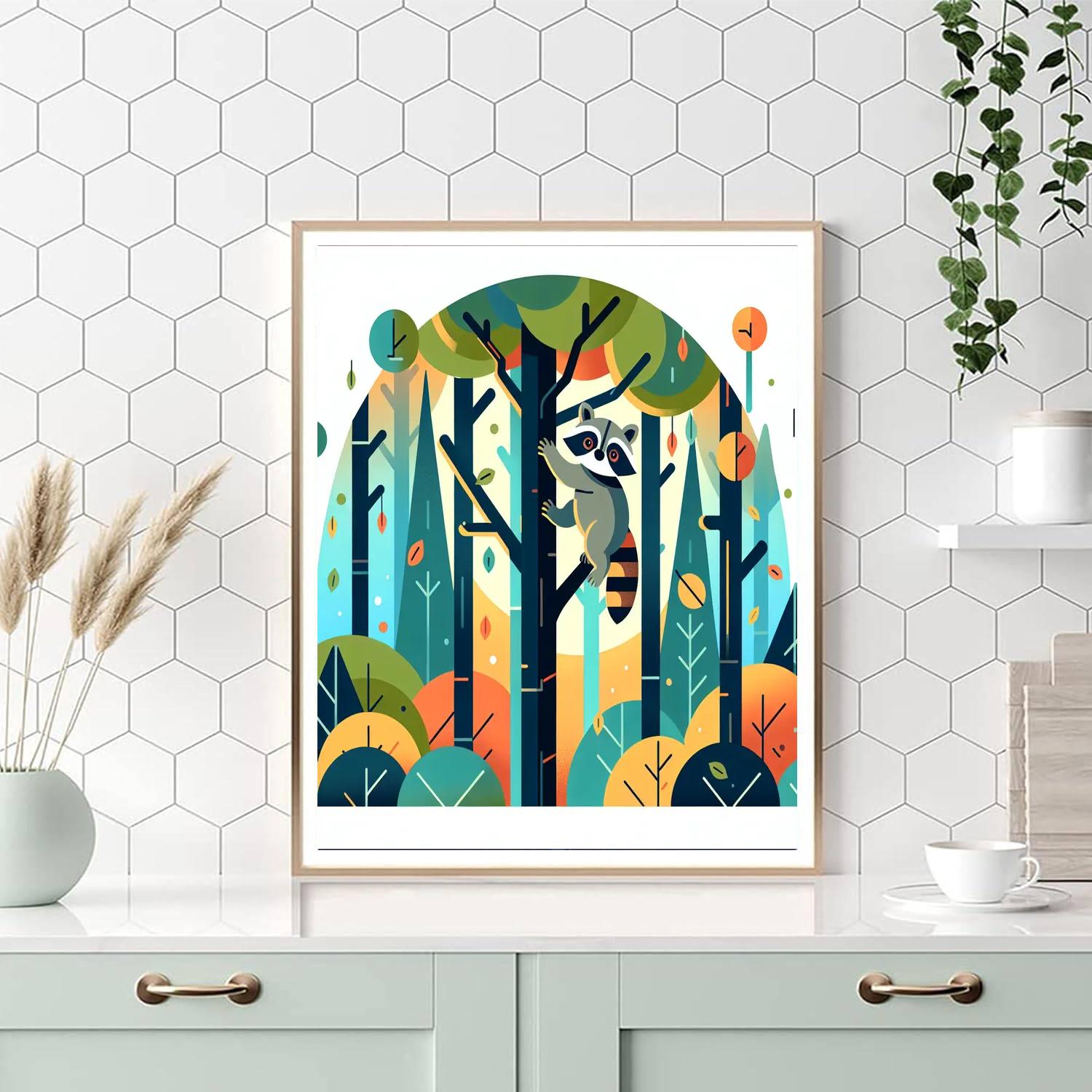 Playful Raccoon Adventure Paint By Color