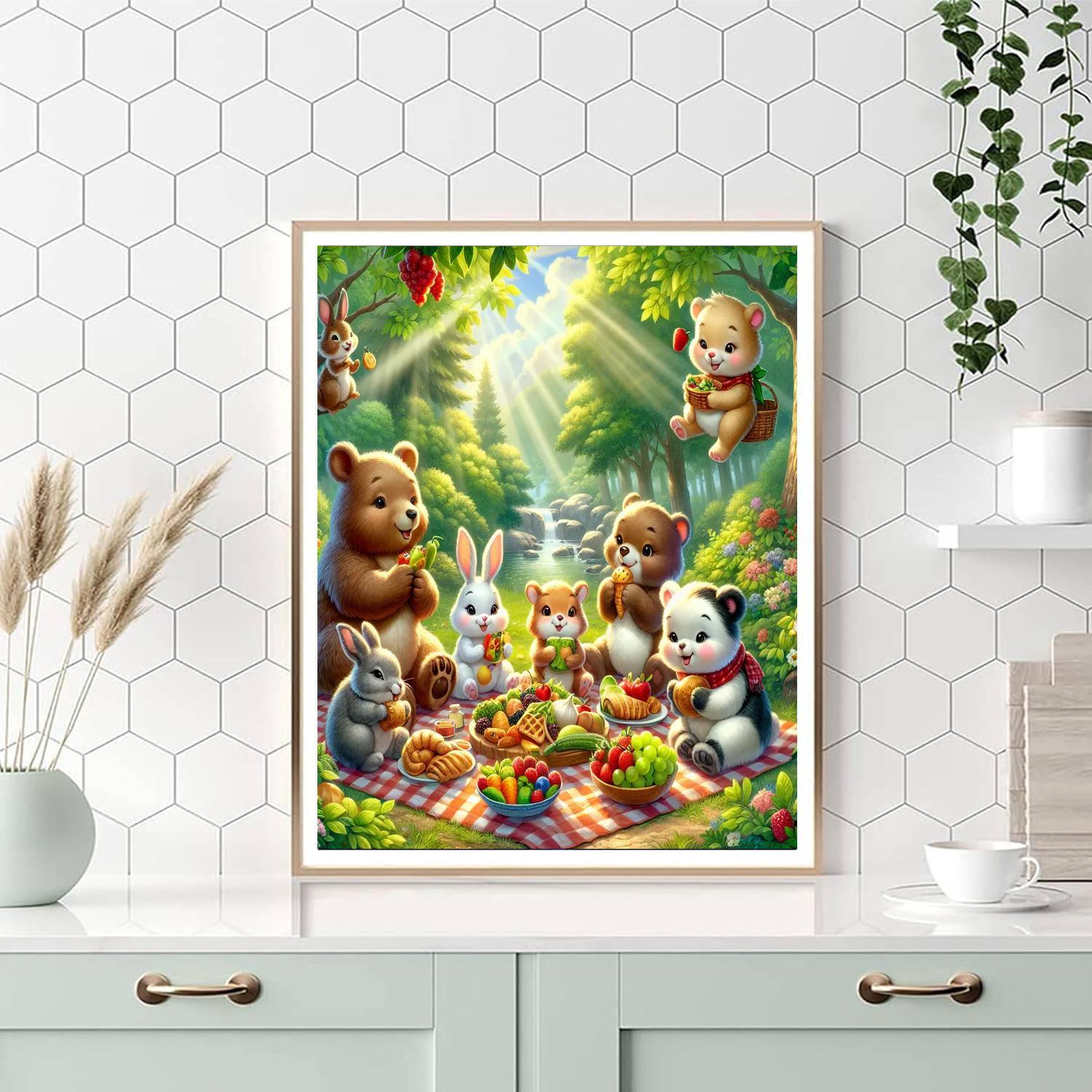 Joyful Forest Picnic Numbered Painting Kits