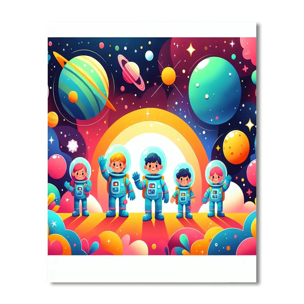 Funky Space Expedition Paint By Numbers Art
