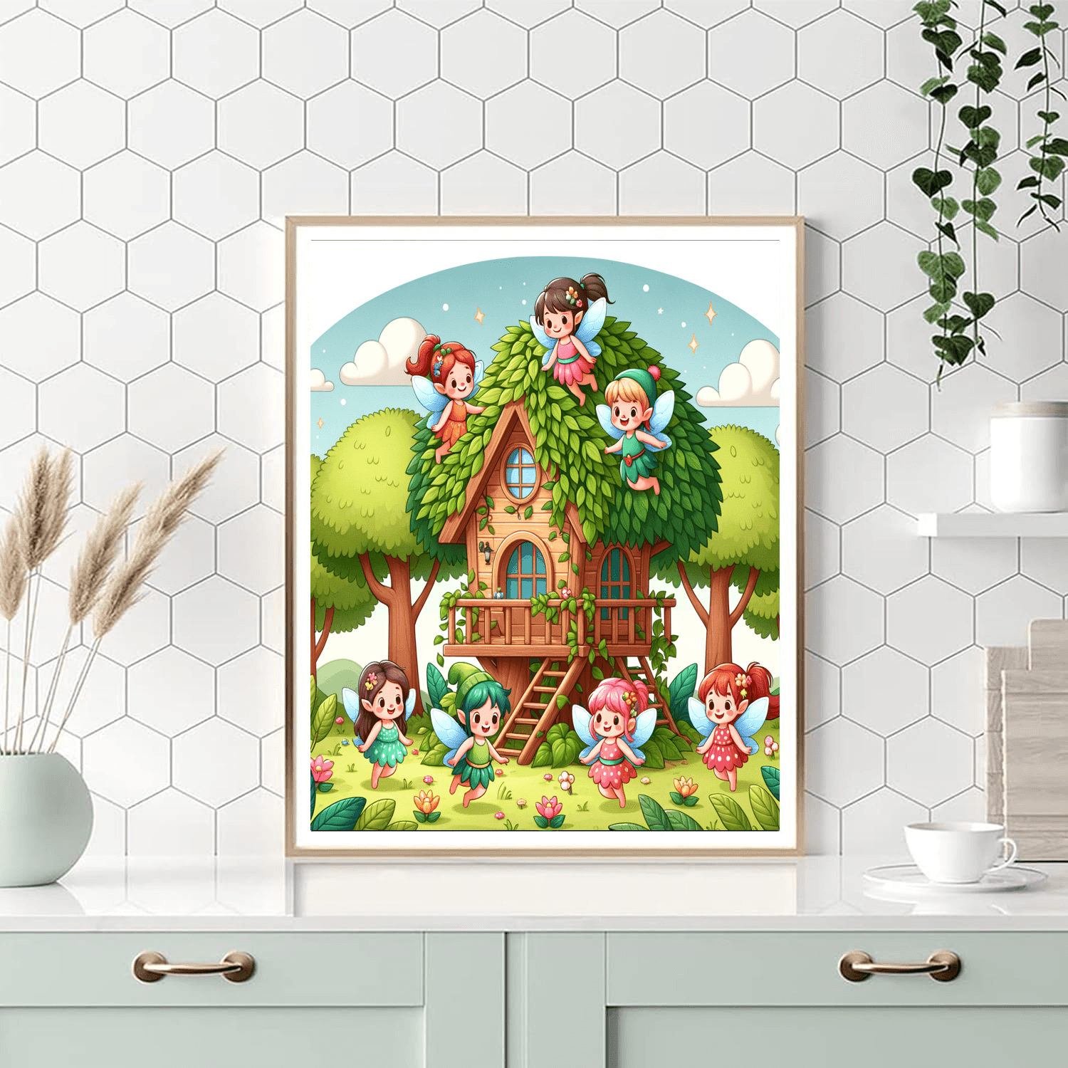 Magical Fairy Treehouse Number Painting