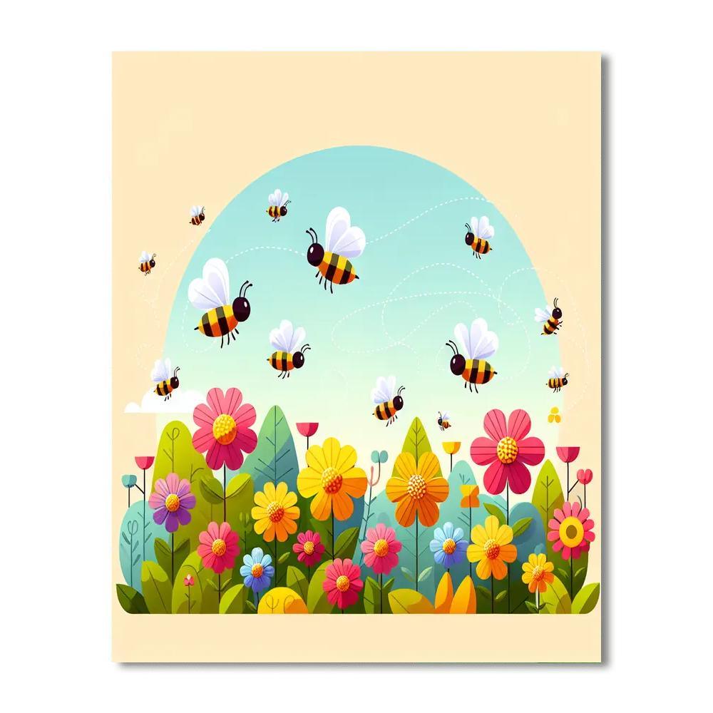 Buzzing Bee Garden Painting Number Kit