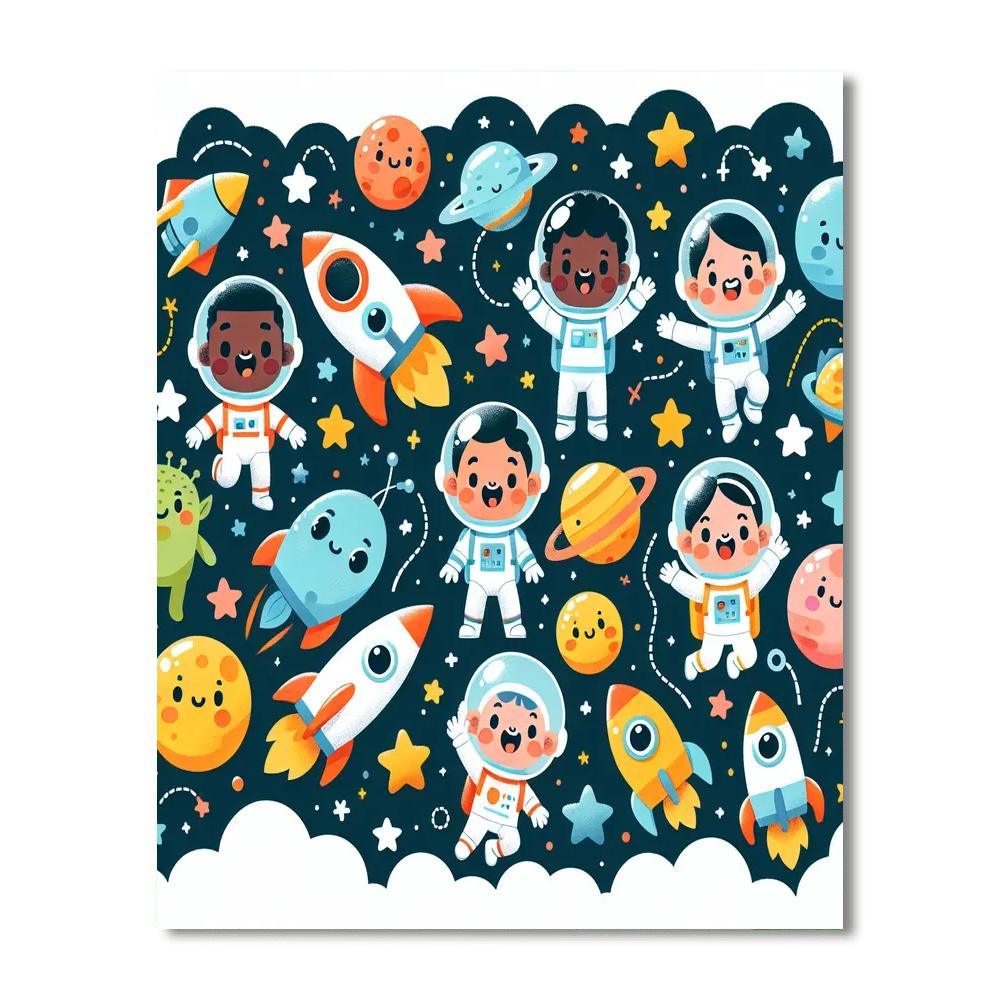 Happy Space Pals Paint By Color
