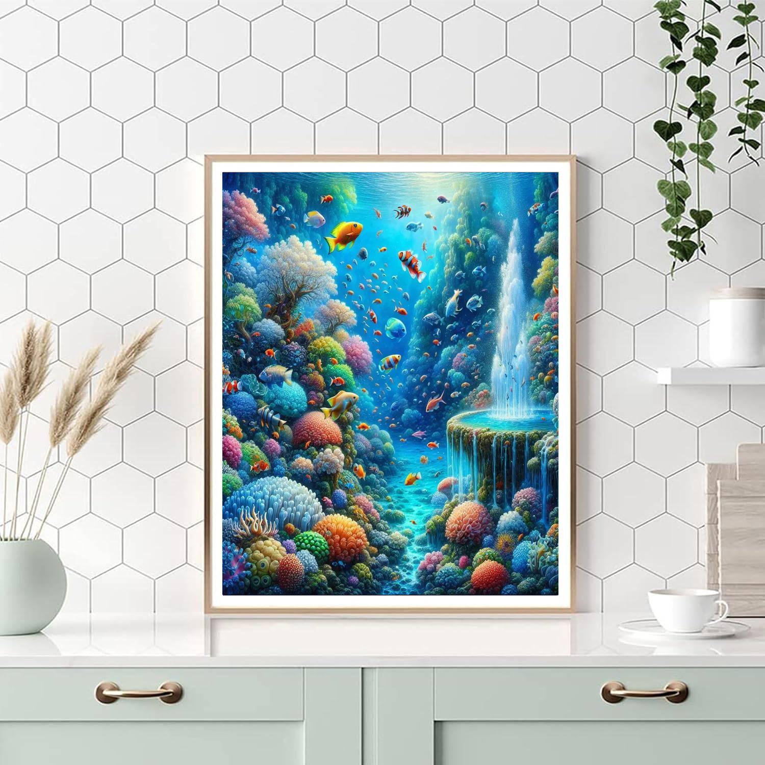 Magical Underwater Scene Number Painting