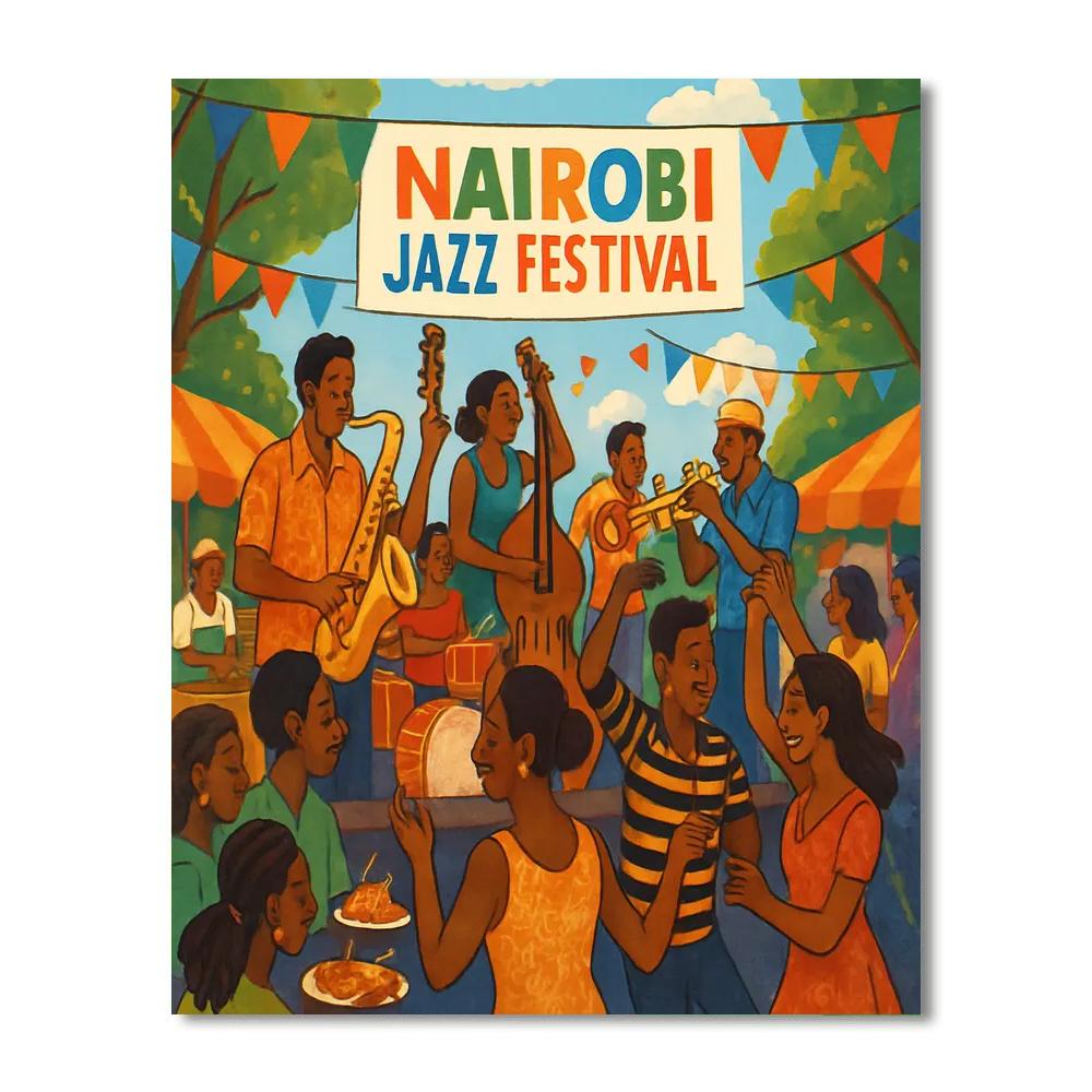 Nairobi Jazz Festival - Kenya Paint By Numbers Art