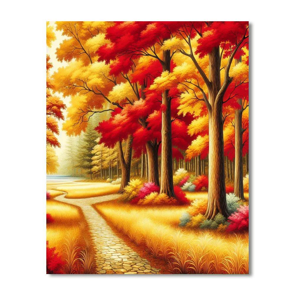 Gorgeous Autumn Landscape Painting By Numbers Kit