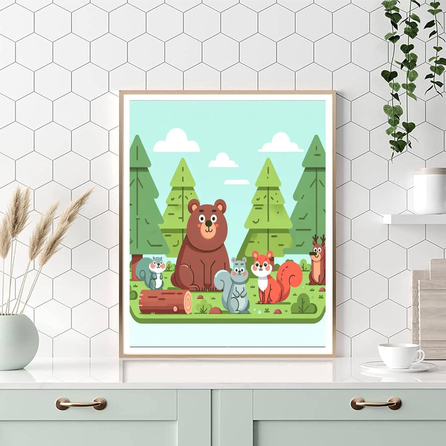 Furry Forest Friends Paint By Numbers Art