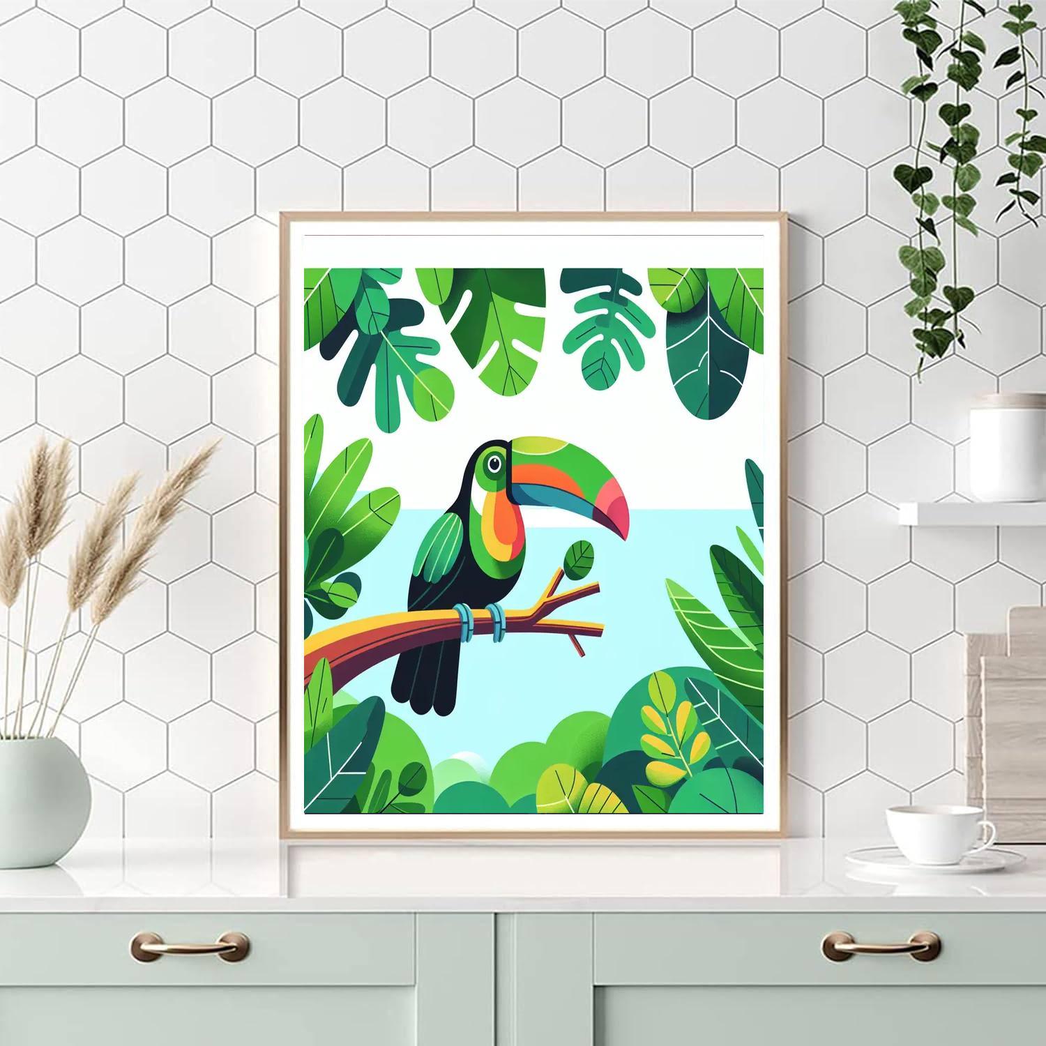 Tropical Toucan Treetop Painting By Numbers Kit