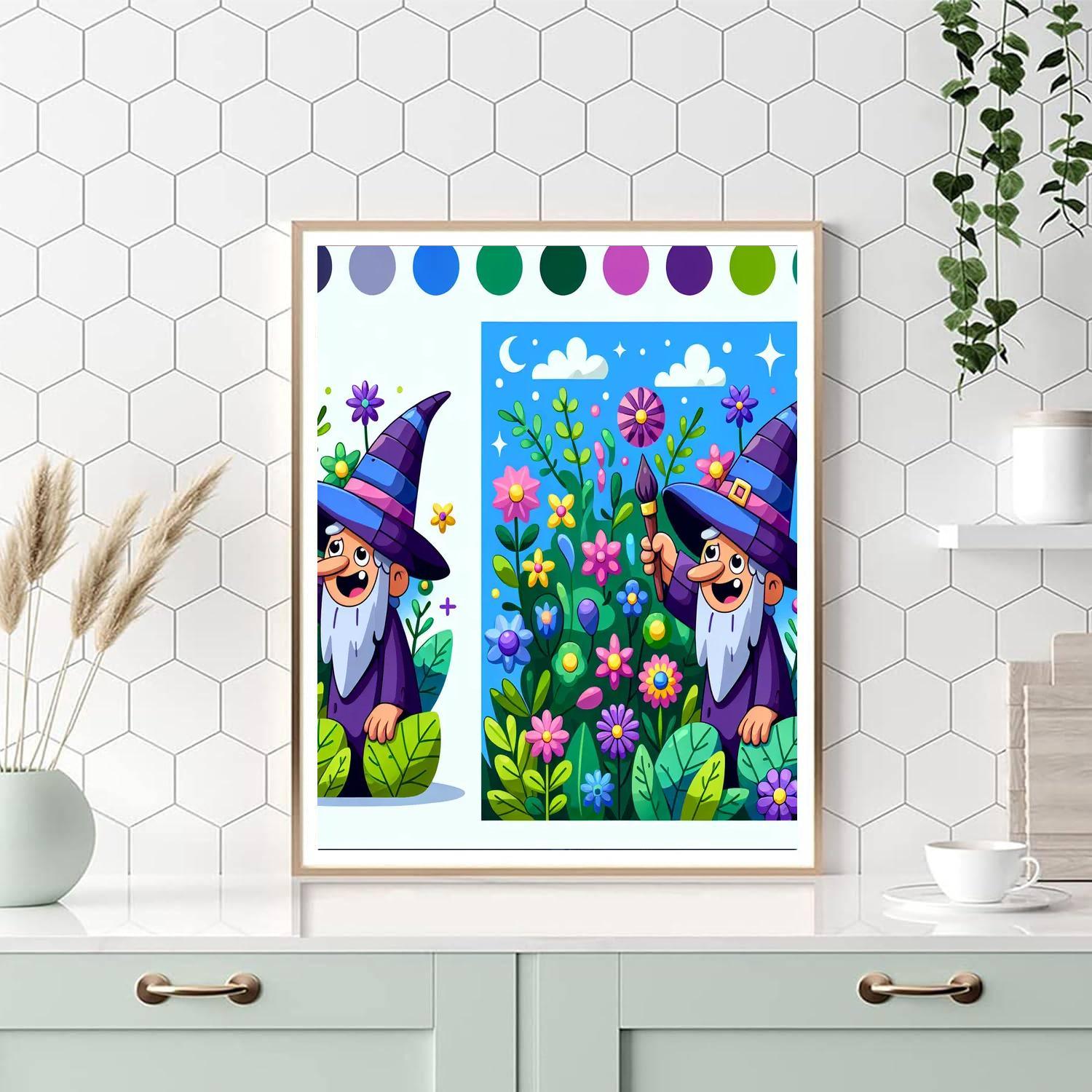 Friendly Wizard's Garden Paint By Number