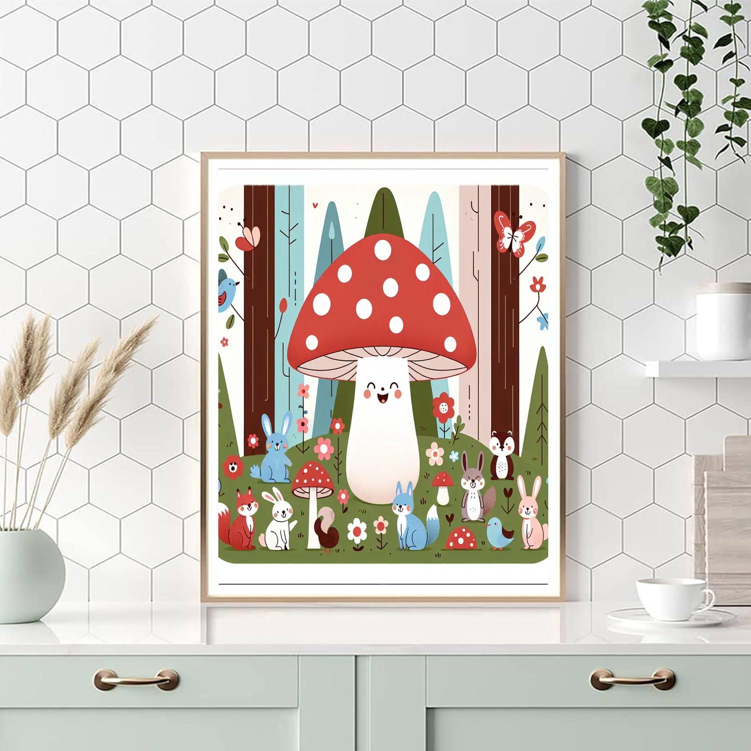 Happy Toadstool Numbered Painting Kits
