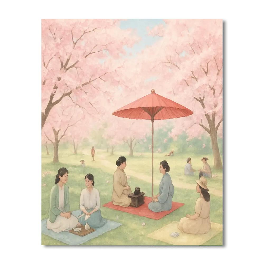 Hanami - Cherry Blossom Festival - Japan DIY Paint By Numbers