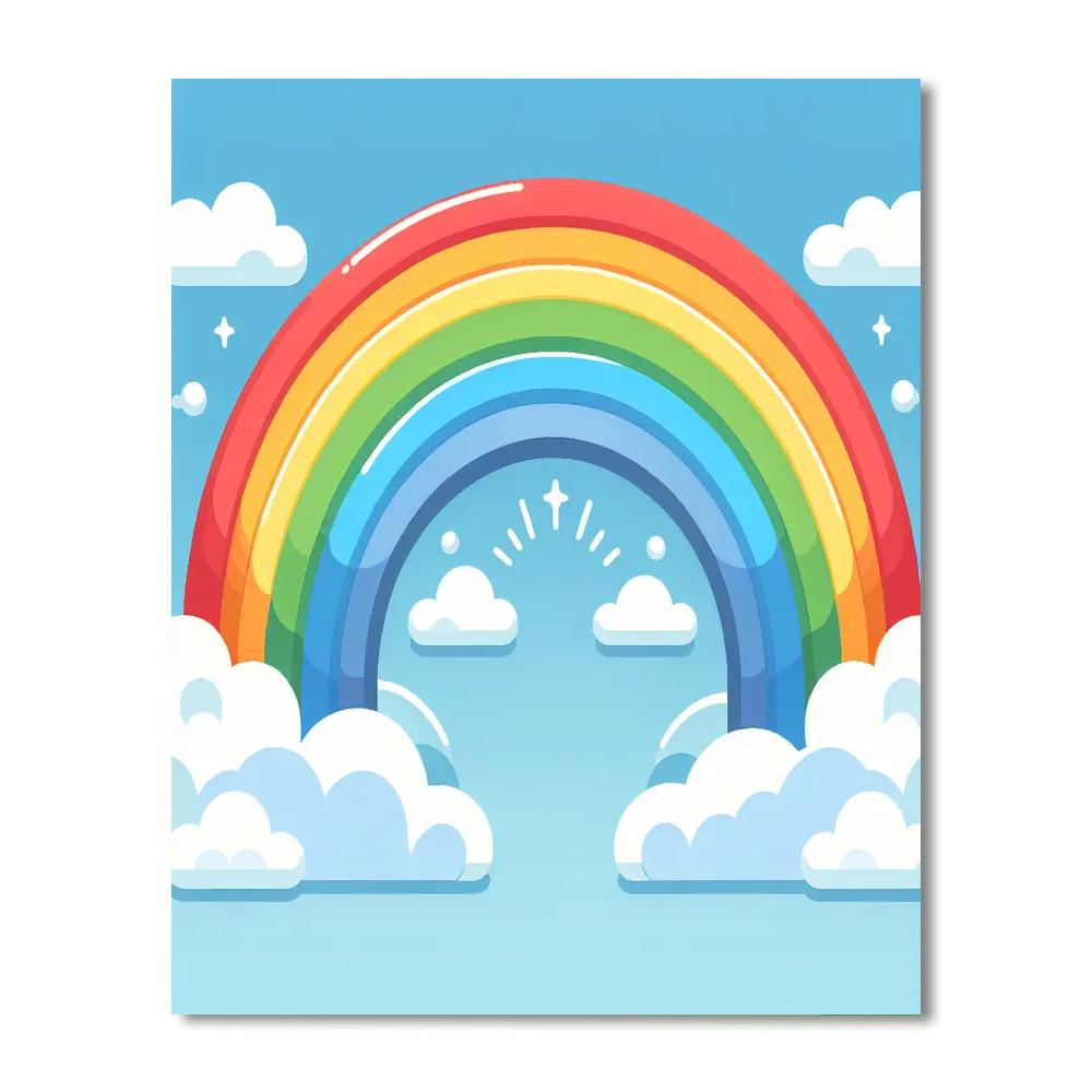 Colorful Rainbow Skies Numbered Painting Kits